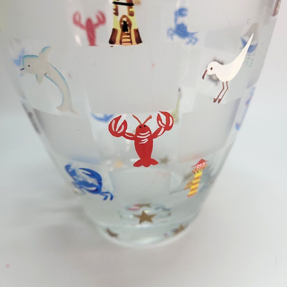 Lenox Lighthouse Splendor Glass Vase 8.5" Hand painted Nautical Beach Frosted - Picture 7 of 11